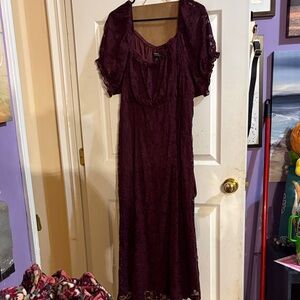 Thorn and Fable Elegant Plum Lace Dress sz 3